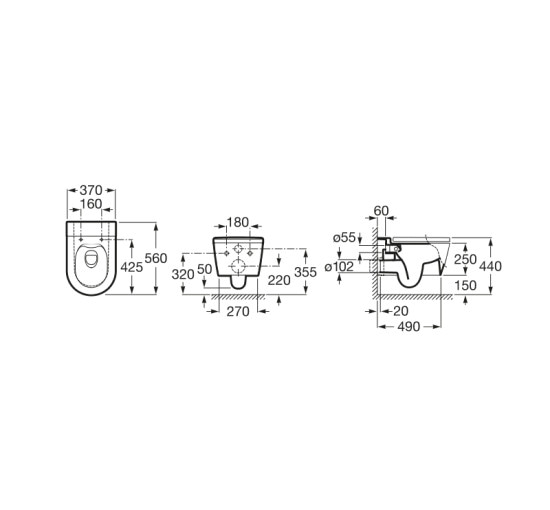 Унитаз подвесной Roca Inspira Round Rimless (A346527000)