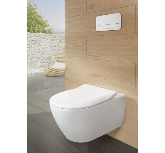 Унитаз подвесной Villeroy & Boch SUBWAY 2.0 Direct Flush Ceramic Plus с крышкой Soft Close Slim (5614R2R1)