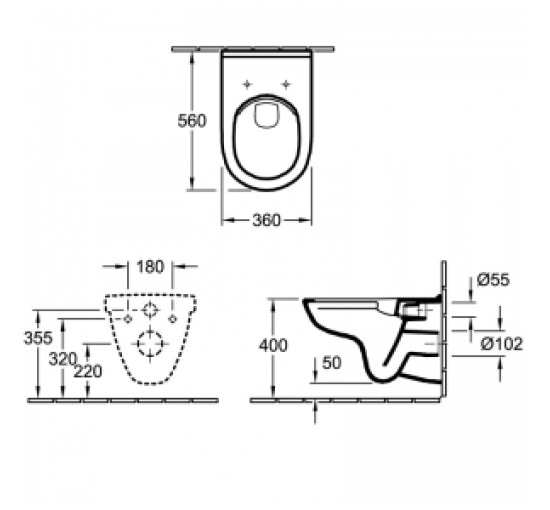 Унитаз подвесной Villeroy & Boch O. NOVO Direct Flush с крышкой soft-close (5660HR01)