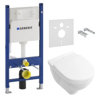 Комплект Унитаз подвесной Villeroy & Boch O.NOVO DirectFlush с сиденьем Slow closing + инсталляция Geberit Duofix (5660HR01+458.126.00.1)