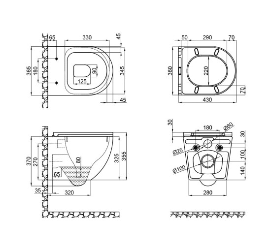 Унитаз подвесной Qtap Robin безободковый с сиденьем Soft-close QT1333046ERW