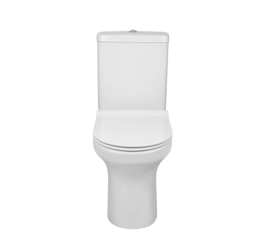 Унитаз-компакт Qtap Aquarius безобидковый с сиденьем Soft-close QT2122C665PW