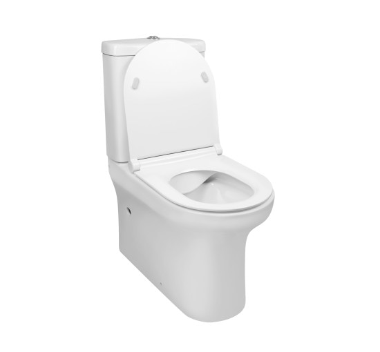 Унитаз-компакт Qtap Aquarius безобидковый с сиденьем Soft-close QT2122C665PW