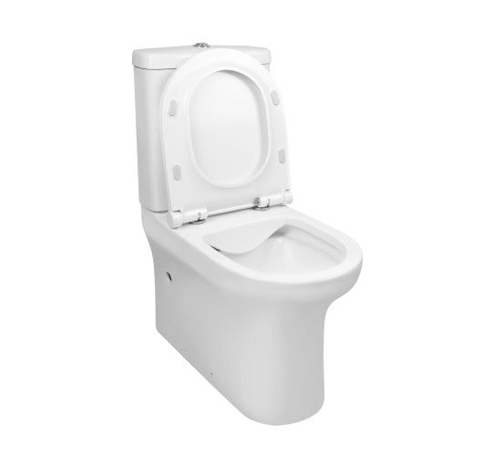 Унитаз-компакт Qtap Aquarius безобидковый с сиденьем Soft-close QT2122C665PW