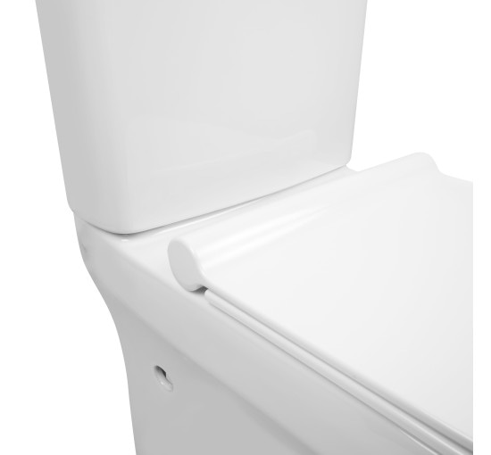 Унитаз-компакт Qtap Aquarius безобидковый с сиденьем Soft-close QT2122C665PW