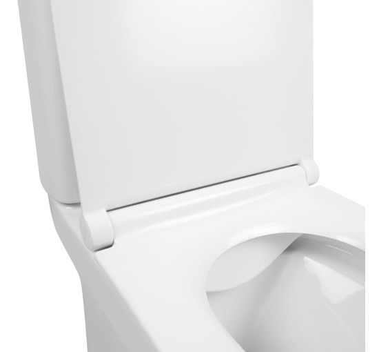 Унитаз-компакт Qtap Aquarius безобидковый с сиденьем Soft-close QT2122C665PW