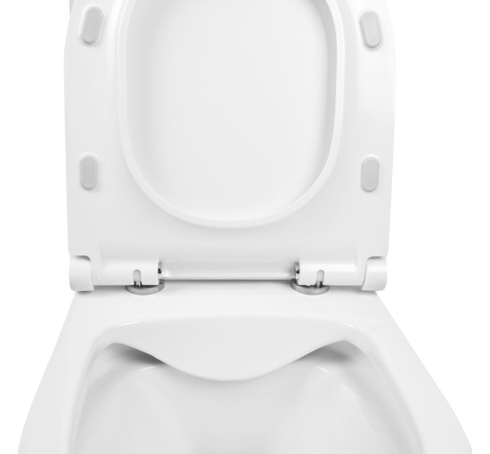 Унитаз-компакт Qtap Aquarius безобидковый с сиденьем Soft-close QT2122C665PW