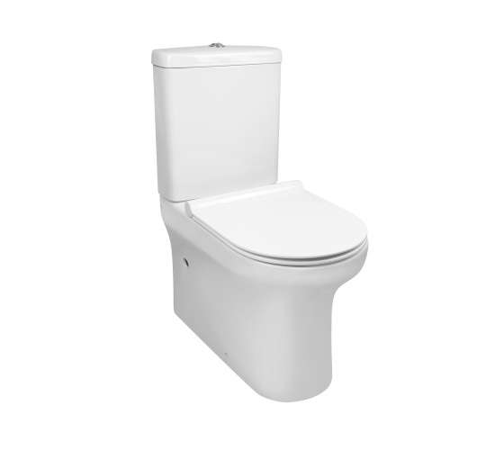Унитаз-компакт Qtap Aquarius безобидковый с сиденьем Soft-close QT2122C665PW