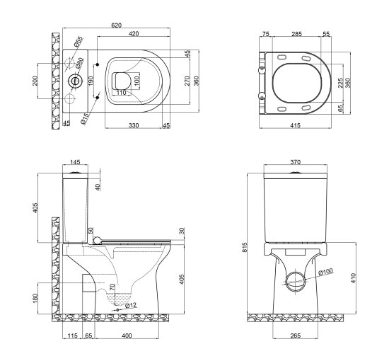 Унитаз-компакт Qtap Kolibri с сиденьем Soft-close QT1022C667PW