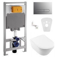 Комплект Унитаз подвесной Villeroy & Boch ARCHITECTURA с крышкой SlimSeat + установка VOLLE (4694R001+9M70S101+141515)