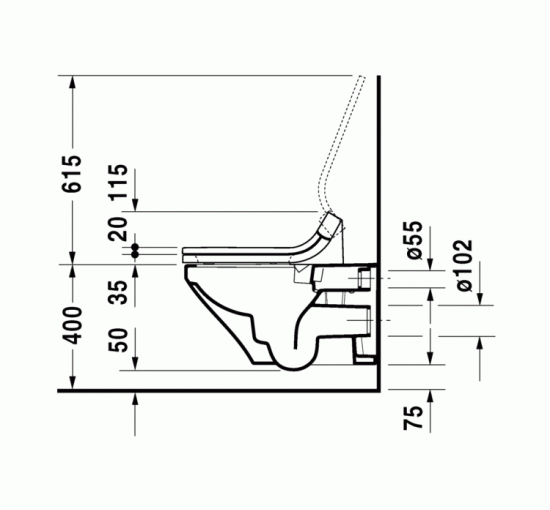 Унитаз подвесной Duravit DURASTYLE Rimless 62х37 см для SensoWash (2542592000) HygieneGlaze