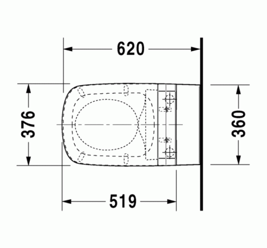 Унітаз підвісний Duravit DURASTYLE Rimless 62х37 см для SensoWash (2542592000) HygieneGlaze