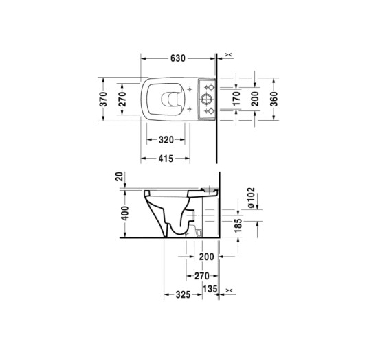 Чаша Duravit DURASTYLE підлогового унітазу 63х37 см (2162090000)