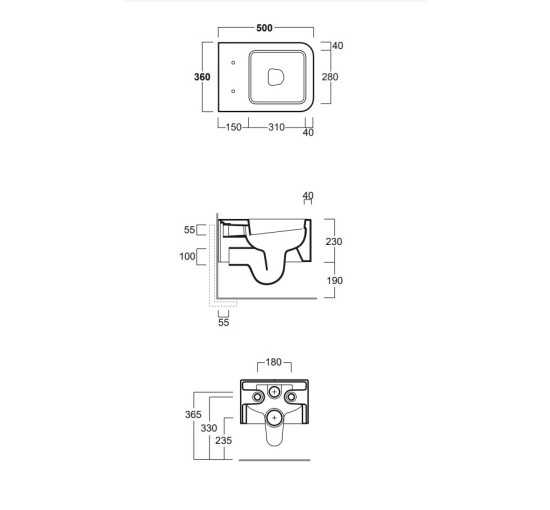 Унитаз подвесной Flow FL63 (FL63+F85), SIMAS