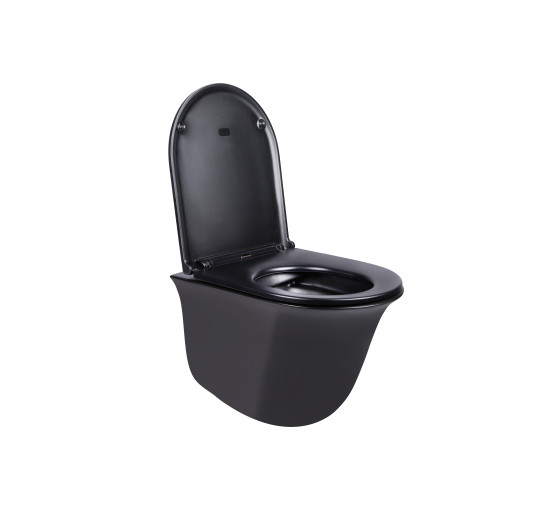 Унітаз підвісний Qtap Virgo безобідковий з сидінням Soft-close QT1833051ERMB