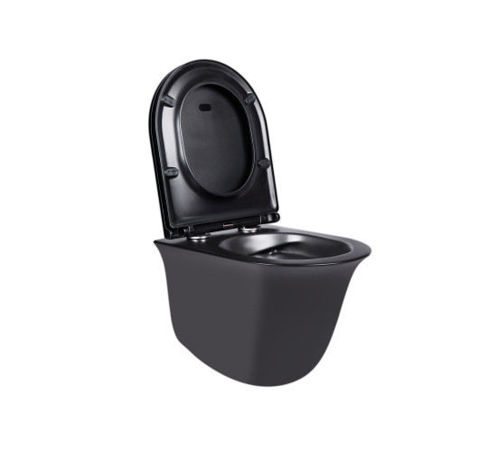 Унітаз підвісний Qtap Virgo безобідковий з сидінням Soft-close QT1833051ERMB