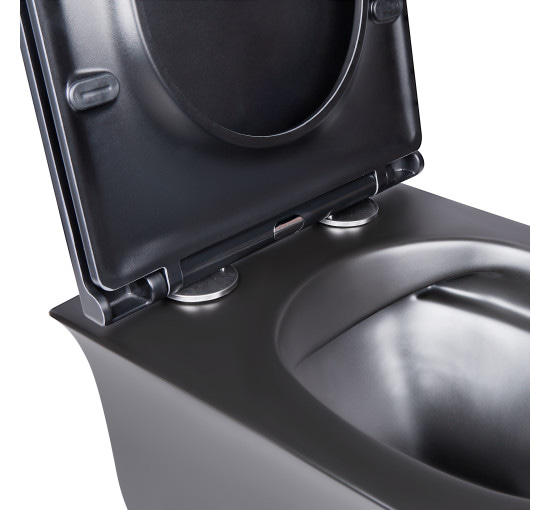 Унітаз підвісний Qtap Virgo безобідковий з сидінням Soft-close QT1833051ERMB