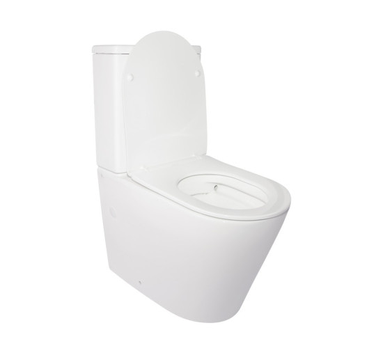 Унітаз-компакт Qtap Stork безобідковий з сідінням Soft-close QT15222178W