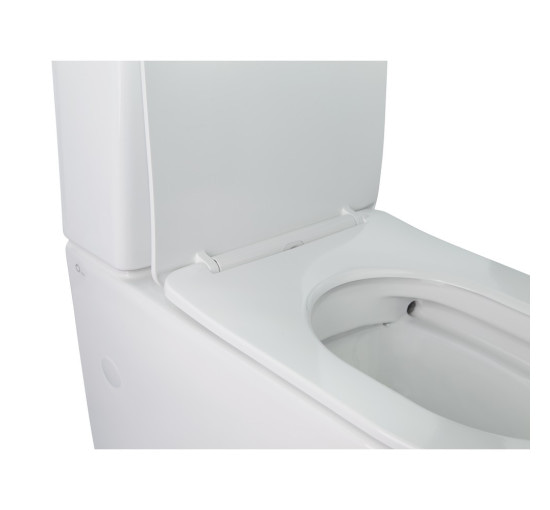 Унітаз-компакт Qtap Stork безобідковий з сідінням Soft-close QT15222178W