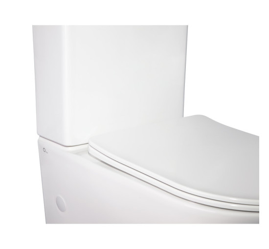 Унітаз-компакт Qtap Stork безобідковий з сідінням Soft-close QT15222178W