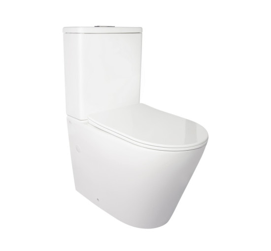 Унітаз-компакт Qtap Stork безобідковий з сідінням Soft-close QT15222178W