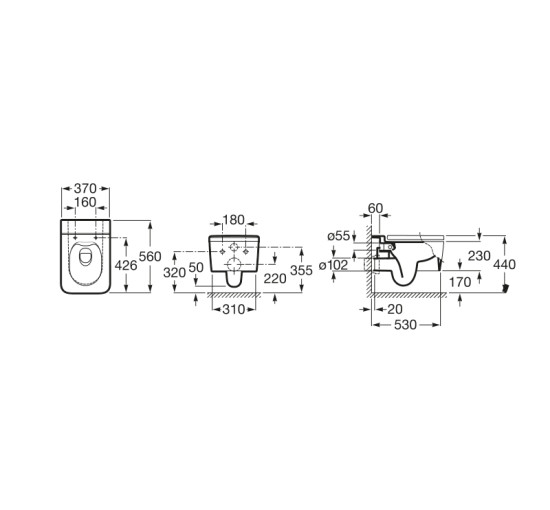 Сидение для унитаза Roca Inspira Square SoftClose SUPRALIT® (A80153200B)