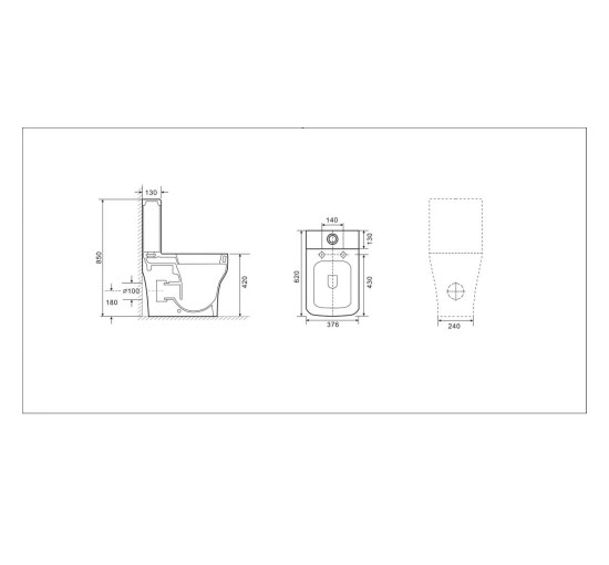 Унитаз компакт PRIMERA 8890020 Line безобедочный + крышка soft-close