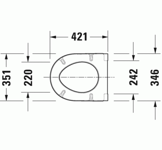 Сидения на унитаз Duravit STARCK 3 с функцией SoftClosing, петли хромированные (0063890000)