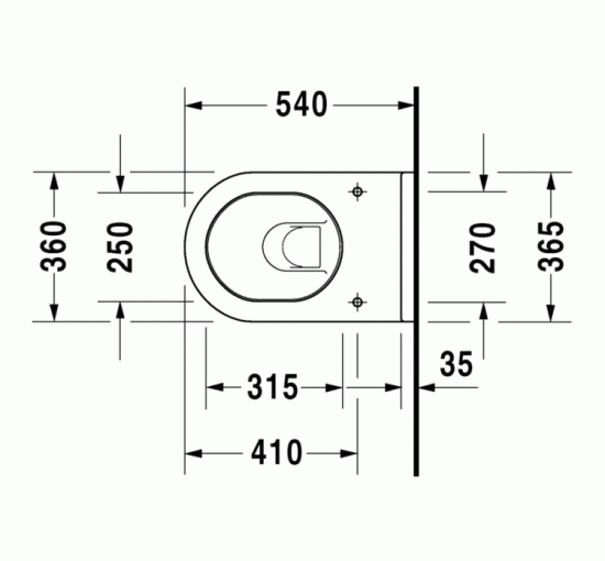 Унитаз подвесной Duravit STARCK 3 54х36 см с креплением (2225090000)