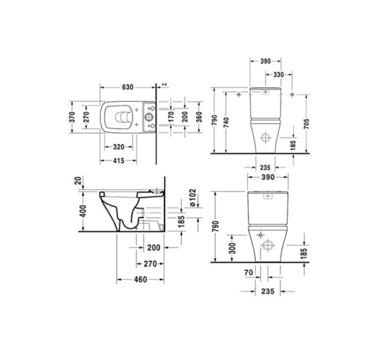 Чаша Duravit DURASTYLE підлогового унітазу 63х37 см (2155090000)