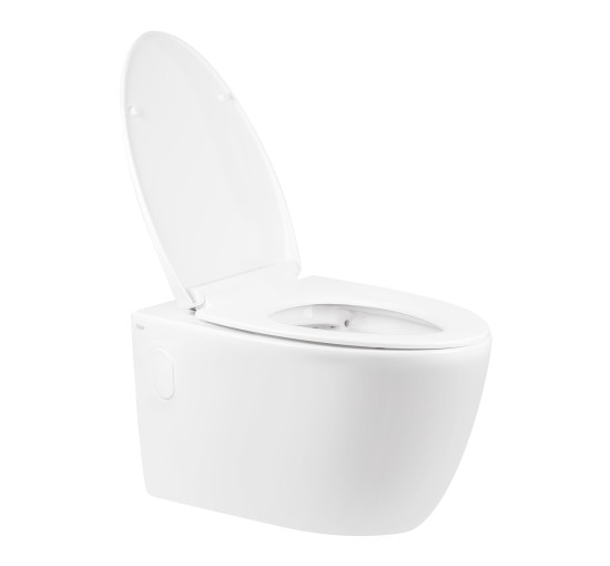 Унитаз подвесной Qtap Leo безобідковий с сиденьем Soft-close QT11331002ERW