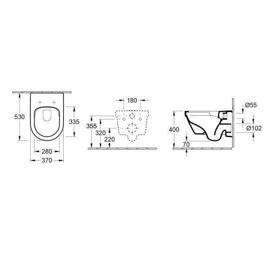 Комплект Унитаз подвесной Villeroy & Boch ARCHITECTURA с крышкой SlimSeat + установка GEBERIT DUOFIX (4694R001+9M70S101+458.126.00.1)