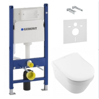 Комплект Унитаз подвесной Villeroy & Boch ARCHITECTURA с крышкой SlimSeat + установка GEBERIT DUOFIX (4694R001+9M70S101+458.126.00.1)