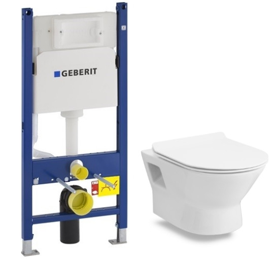 Комплект Volle FIESTA RIM унитаз подвесной с сиденье SLIM slow-closing + инсталляции Geberit Duofix, Н112, 12 см(UP100)без кнопки(13-77-034+458.126.00.1)