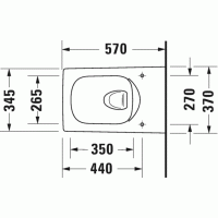 Унитаз подвесной Duravit VIU Rimless 57х37 см с креплением (2511092000) HygieneGlaze