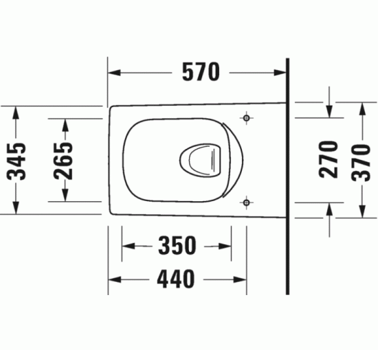Унітаз підвісний Duravit VIU Rimless 57х37 см з кріпленням (2511092000) HygieneGlaze