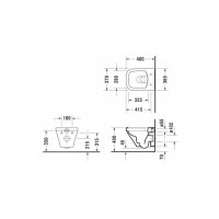 Унитаз подвесной Duravit DURASTYLE Rimless 48 см + сиденье Slim 0063790000 (45710900A1)