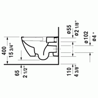 Унитаз подвесной Duravit HAPPY D.2 Rimless 54х36 см (2222098900) антрацитовый матовый.