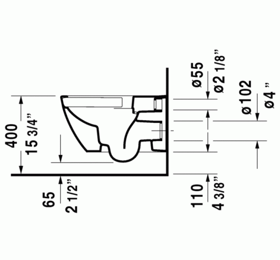 Унітаз підвісний Duravit HAPPY D.2 Rimless 54х36 см (2222098900) антрацитовий матовий