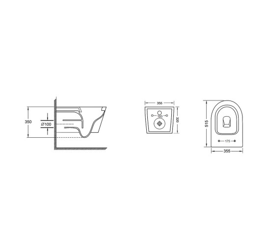 Унитаз подвесной Qtap Swan безободковый с сиденьем Soft-close QT16335178W