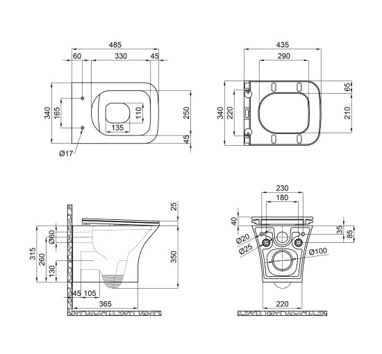 Унитаз подвесной Qtap Presto безобидковый с сиденьем Soft-close QT24332615EW