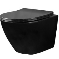 чаша унитаза Rea Carlo Mini Flat без ободка, сиденье дюропласт медленно падающее (REA-C8936)