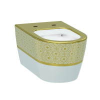 Унитаз подвесной Idevit Alfa белый/декор золото (3104-2616-1101)