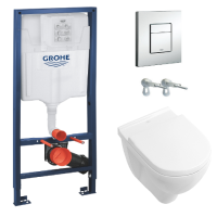 Комплект Унитаз подвесной Villeroy & Boch O.NOVO DirectFlush с сиденьем Soft Closing + инсталляция GROHE RAPID SL 4в1 (5660HR01+38772001+37131000)
