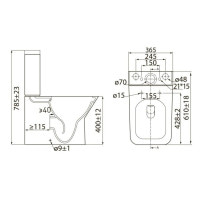 Унитаз-компакт Volle Leon Rimless без оботковий с сиденьем Slim slow-closing(13-11-059)