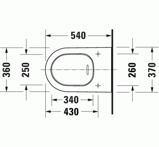 Унітаз підвісний Duravit WHITE TULIP Rimless 54х37 см з кріпленням (2576092000) HygieneFlush