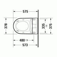 Унитаз подвесной Duravit ME by Starck Rimless 57.5х37.5 см для SensoWash F (2510092000) HygieneGlaze