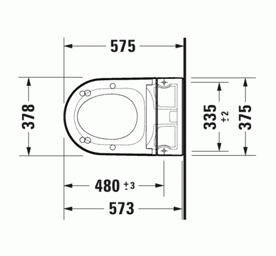 Унитаз подвесной Duravit ME by Starck Rimless 57.5х37.5 см для SensoWash F (2510092000) HygieneGlaze