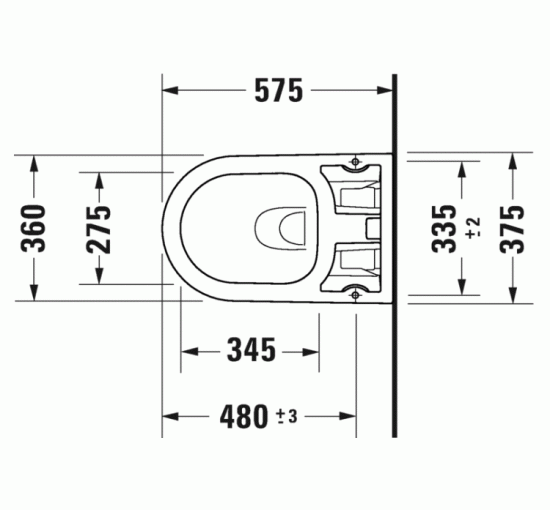 Унитаз подвесной Duravit ME by Starck Rimless 57.5х37.5 см для SensoWash F (2510092000) HygieneGlaze