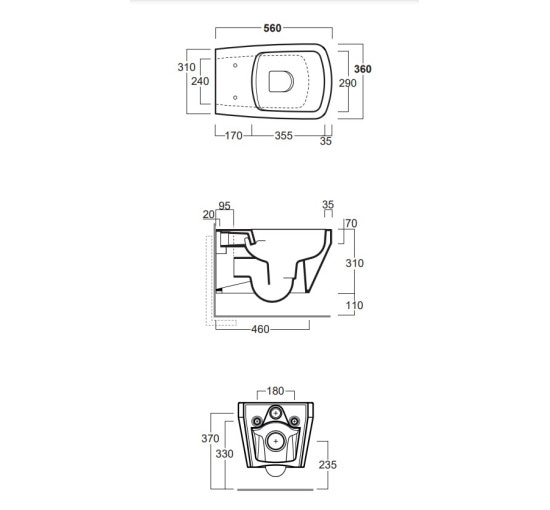 Унітаз підвісний Baden Baden BB 18 (BB18-F87) tella matt, SIMAS